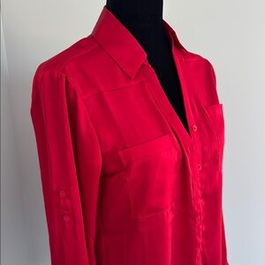 Express Portofino red blouse. Silky feel. Size small.